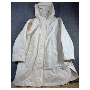Athleta Parka Jacket Womens XL Cream Full Zip Hooded Lightweight Hiking Outdoor